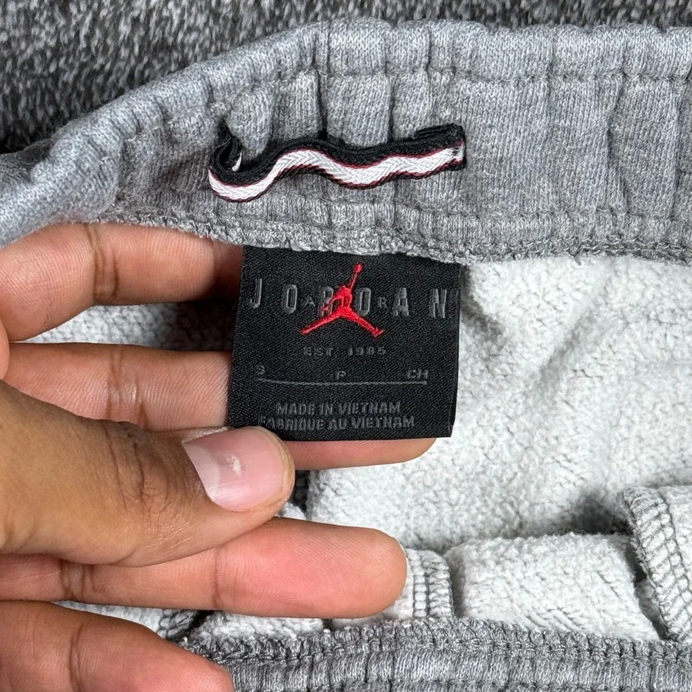 Jordan Essentials Fleece Sweatpants Grey Jumpman Joggers Mens Small